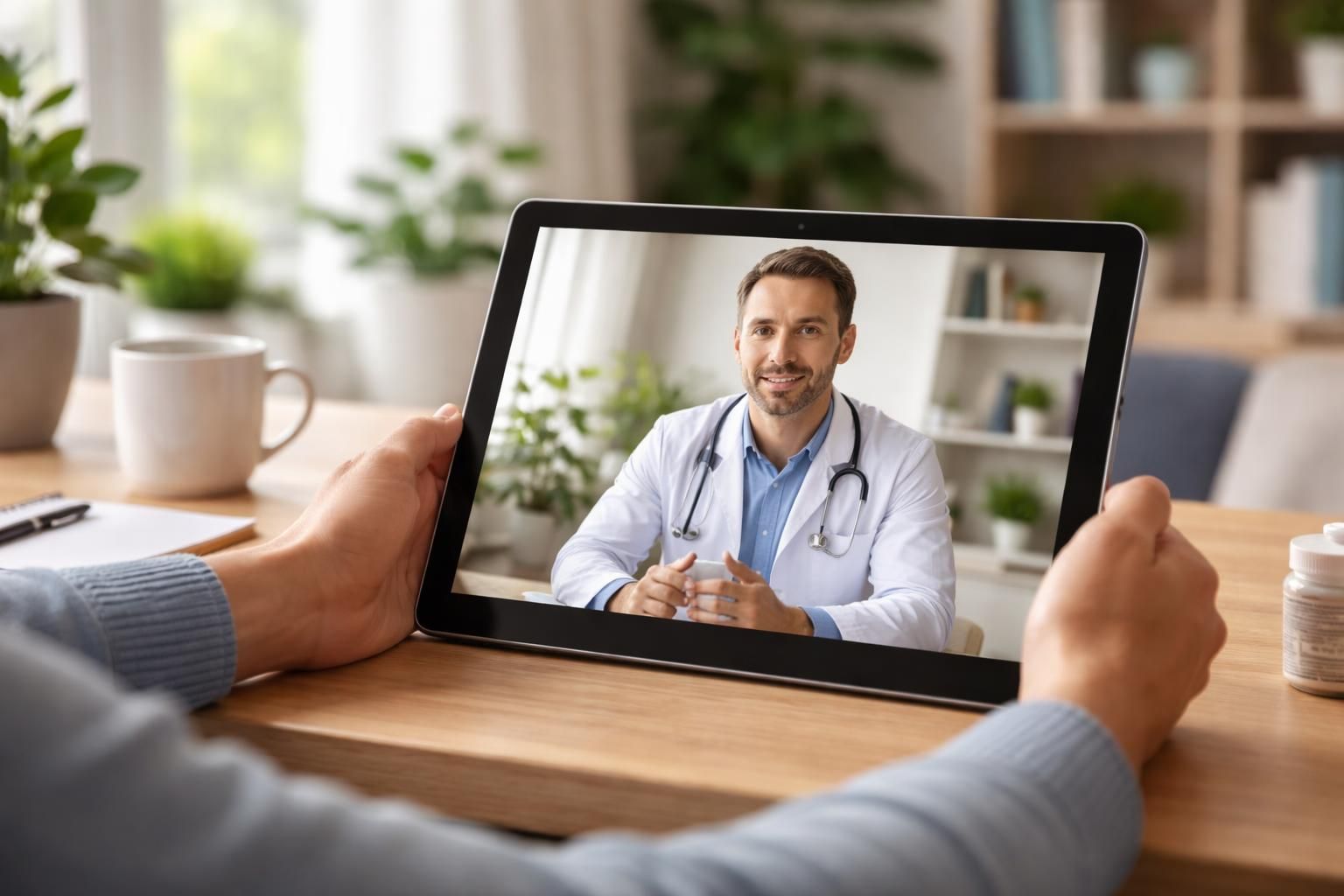 découvrez la téléconsultation médicale avec une tablette tactile microsoft, facilitant les consultations à distance pour un suivi de santé simple et efficace.
